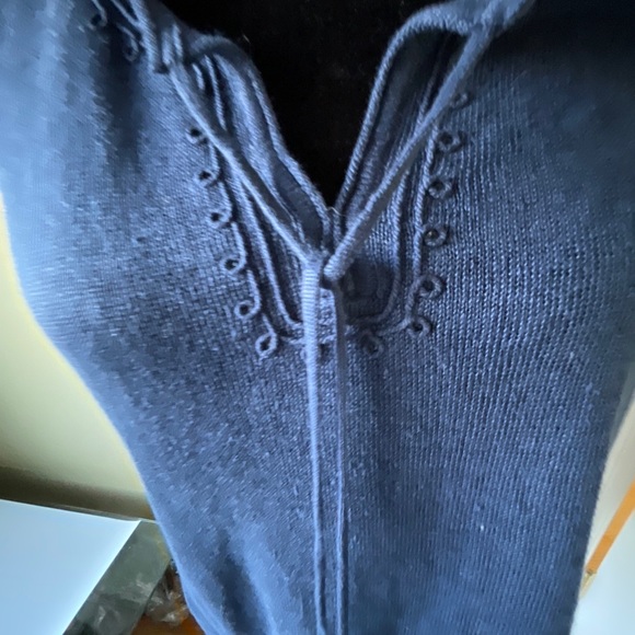 Tommy Bahama blue knit tunic tank tie tassel embroidered sz s new w tags - Picture 6 of 12